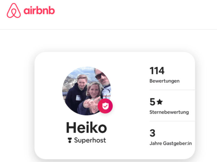 Heiko Superhost – 5 Sterne